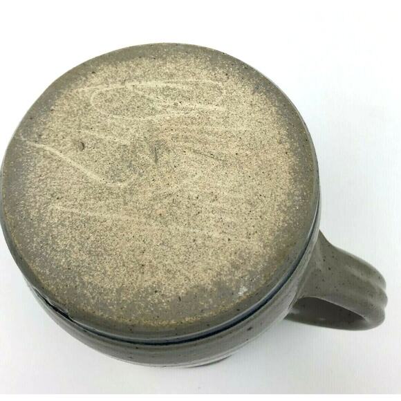 Salt Glazed Pottery Pitcher GUILFORD Est.1689 Stoneware Gray Cobalt Blue Leaves - Picture 8 of 12